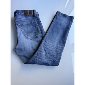 Express Jeans Men's Blue Denim Straight Leg Regular Fit Jeans